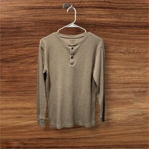 Children’s Place Boys Long Sleeved Waffle Knit Shirt Beige Size XL